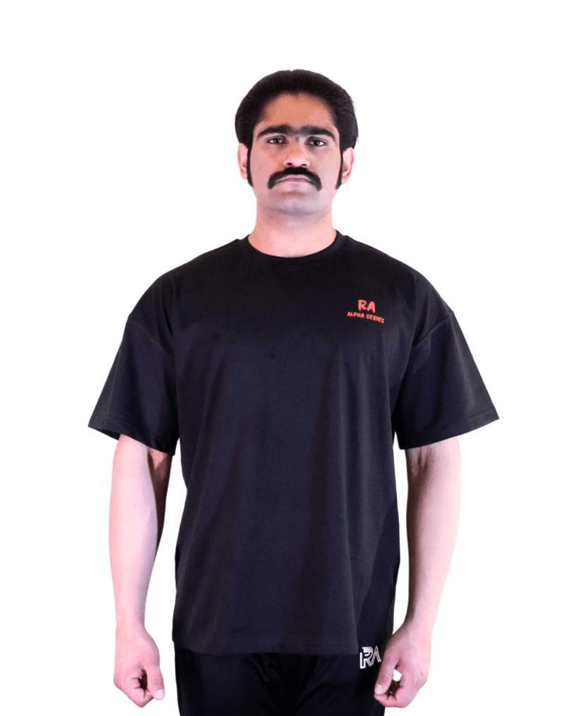 Men Alpha Series Wolf Drop Shoulder T-shirt