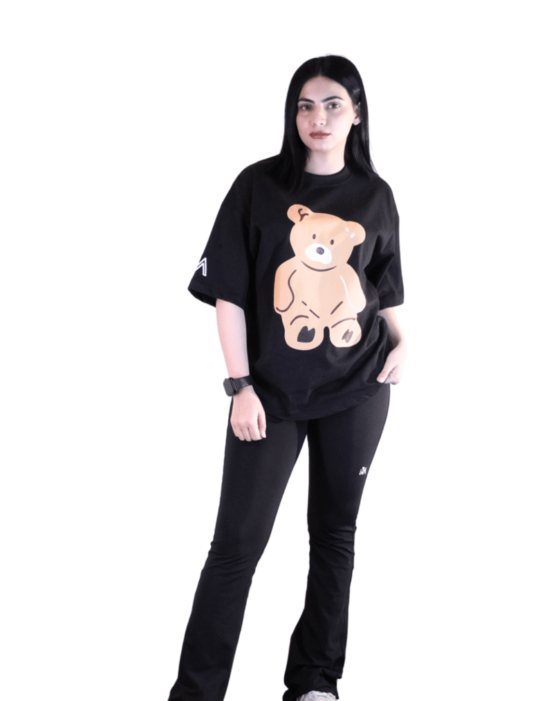 Women Casual Teddy Bear Drop Shoulder T-Shirt